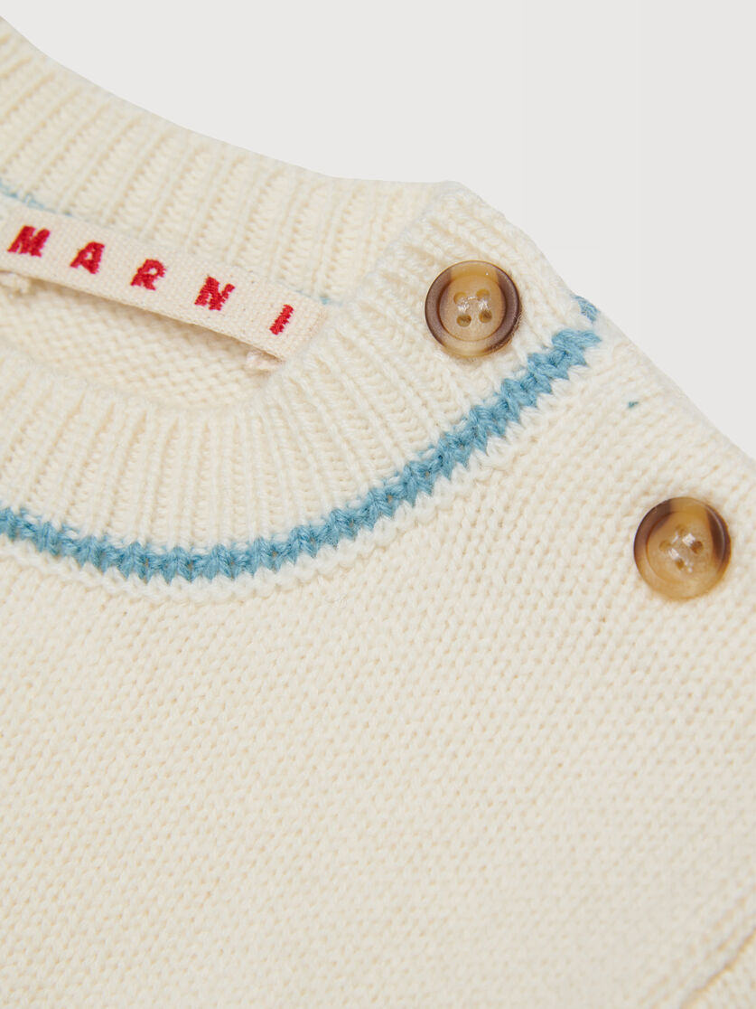 Beige cashmere blend jumper with embroidered Marni logo, Image 4