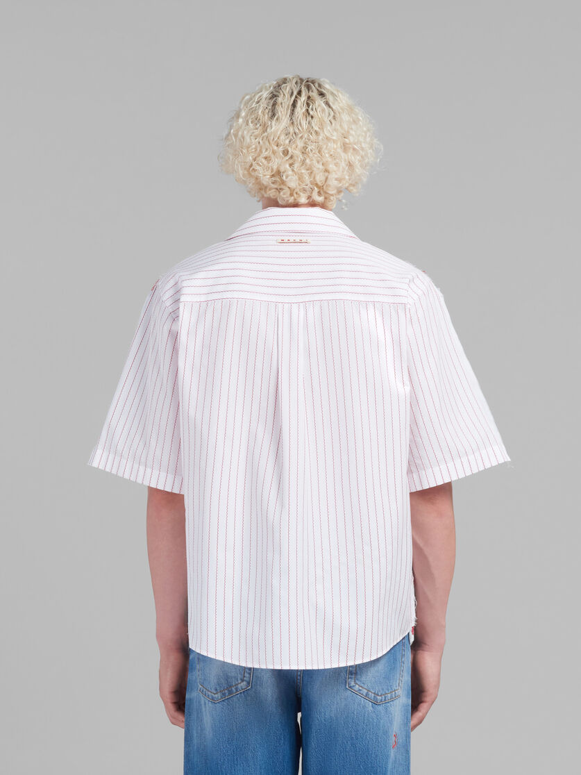 White poplin bowling shirt with contrast back - Shirts - Image 3