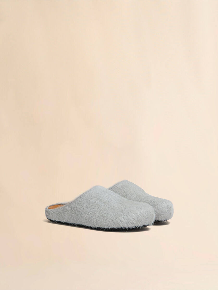 Blue long-hair calfskin Fussbett sabot - Clogs - Image 2