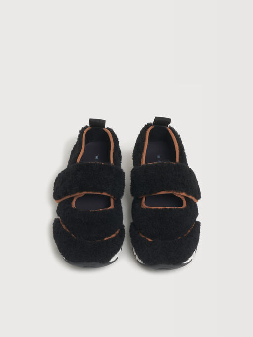 Black shearling Mary Jane sneaker - Sneakers