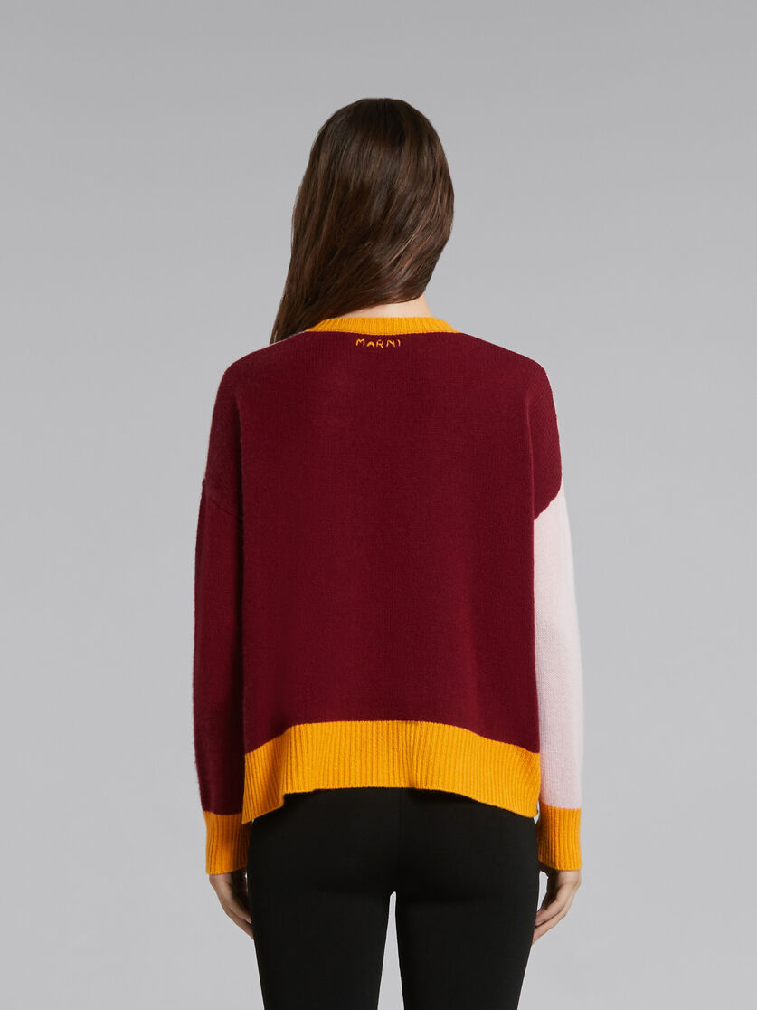 Pink colourblock cashmere jumper Marni