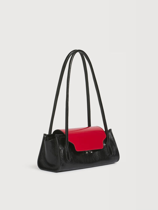 Black and red leather Trunkette bag - Shoulder Bags
