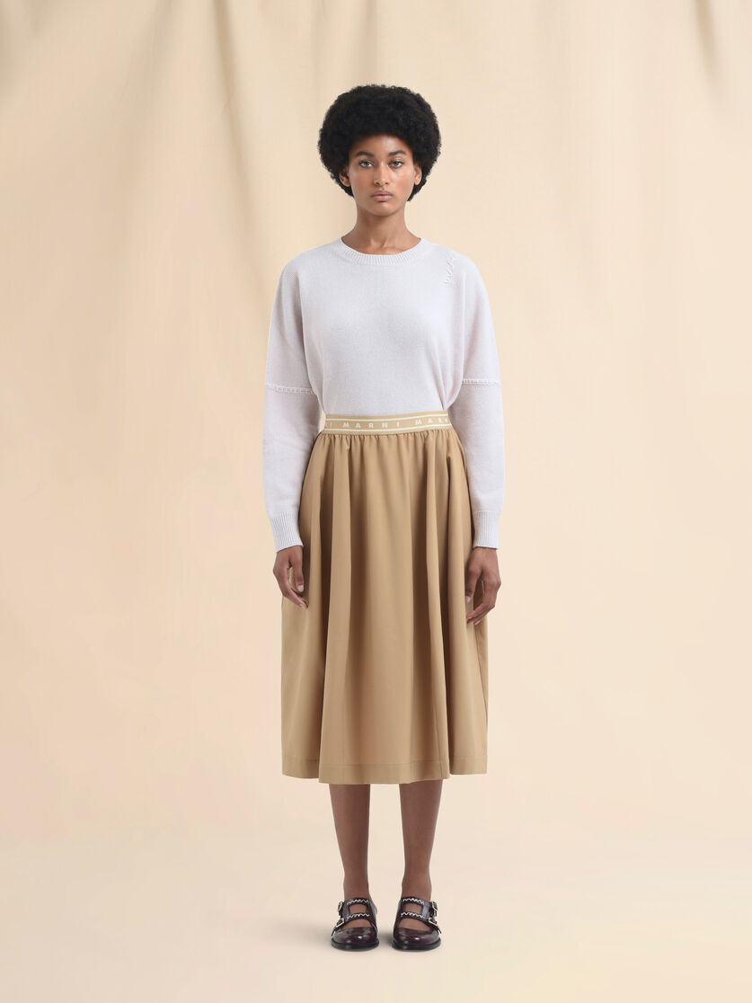 Beige wool blend midi skirt with Marni Symbol - Skirts - Image 2