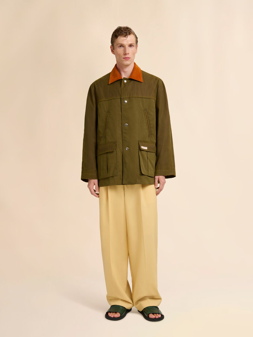 Green gabardine jacket with corduroy collar, Image 2