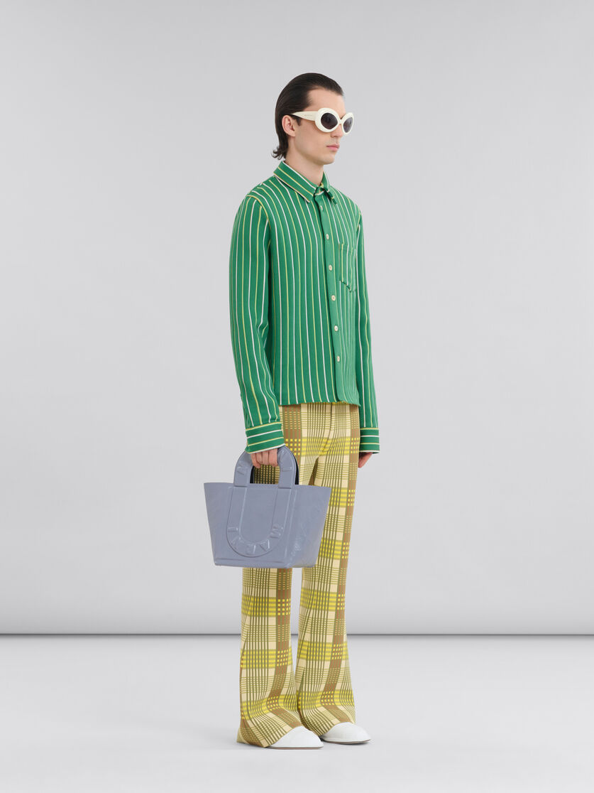 Green striped techno knit shirt - Shirts - Image 5