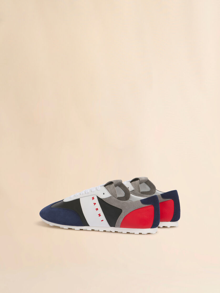 Black leather and multicolour suede sneaker - Sneakers - Image 3