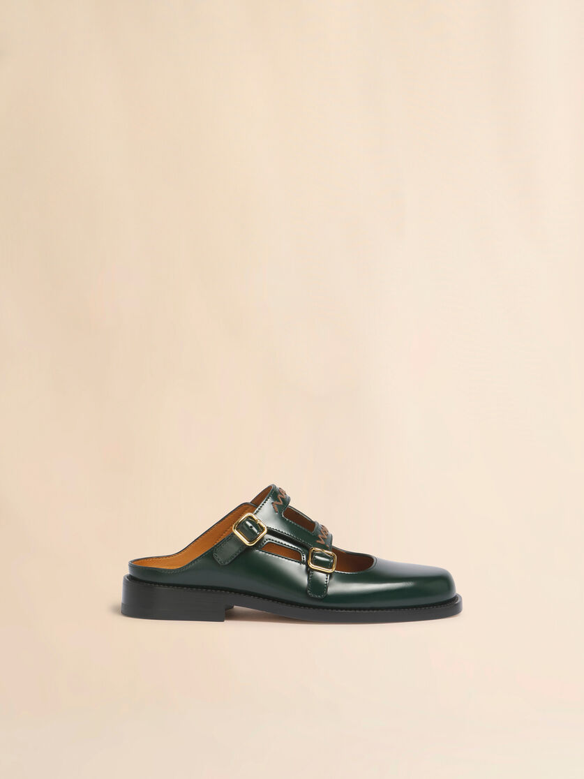 Deep green leather Bambi 3.0 loafer with double buckle, Image 1