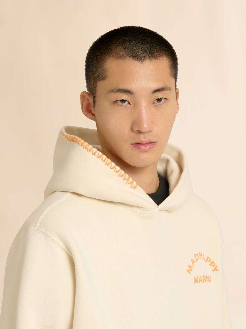 Marni + Madhappy cream cotton hoodie with arch logo print, Image 4