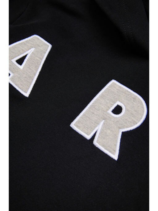 Felpa con cappuccio in cotone nero con patch Marni - Maglieria
