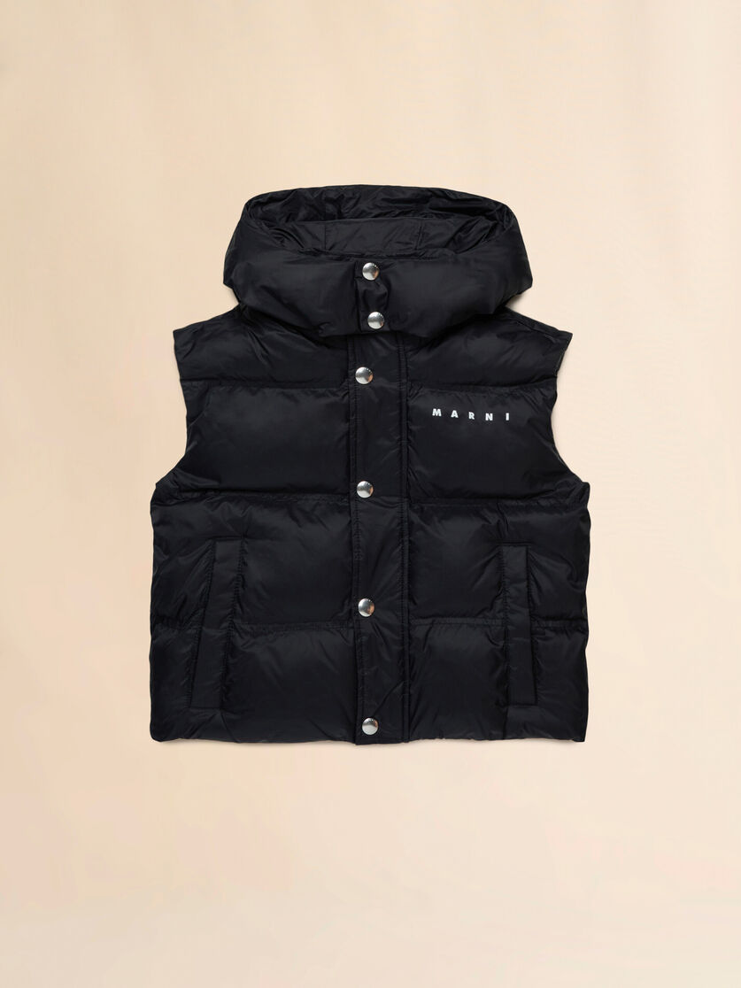 Black nylon vest with Marni print - Jackets - Image 1