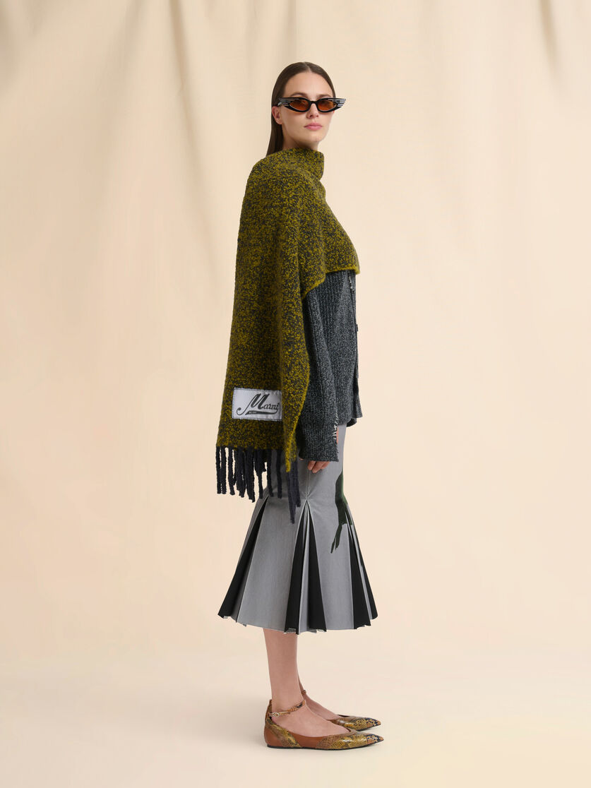 Grey velvet skirt with tulip print - Skirts - Image 5