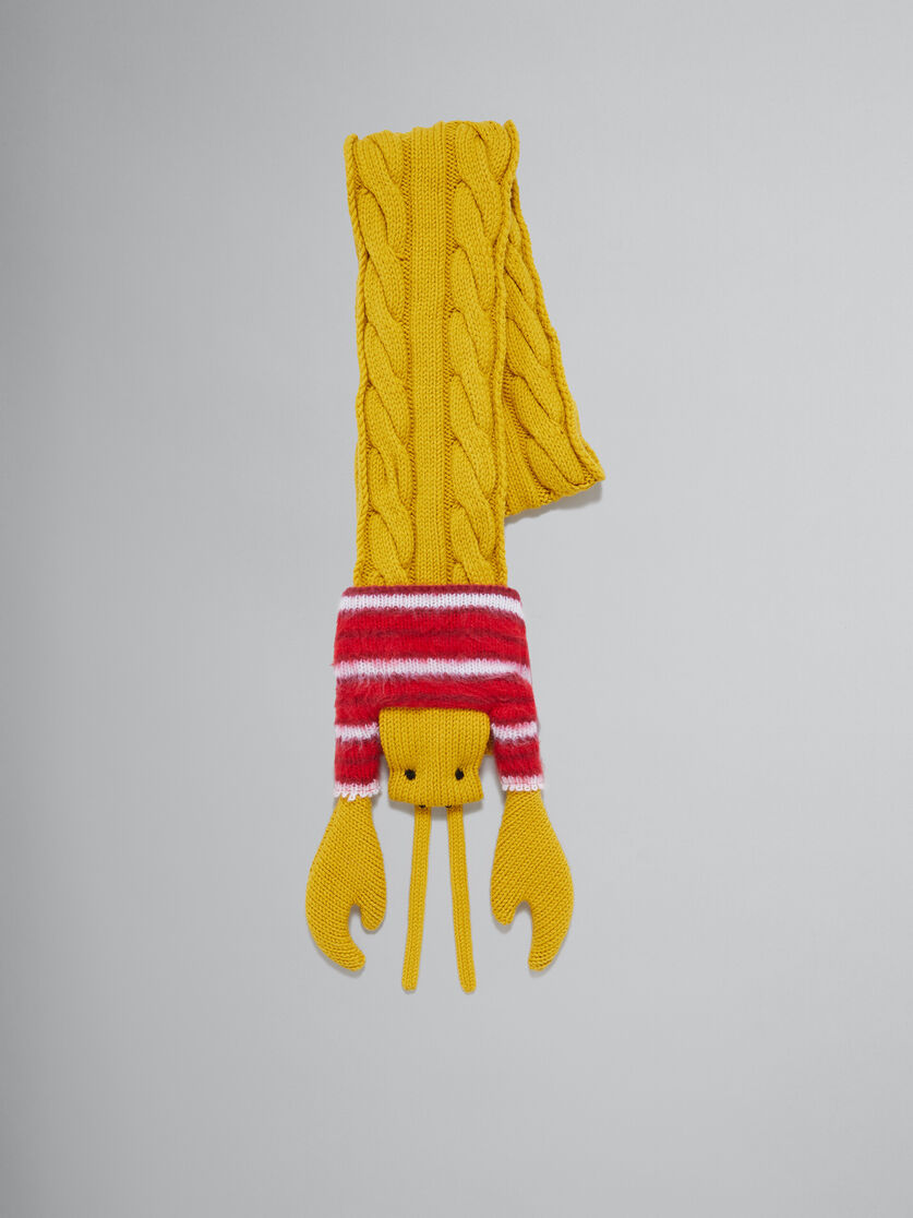 Yellow virgin wool lobster scarf - Scarves - Image 1