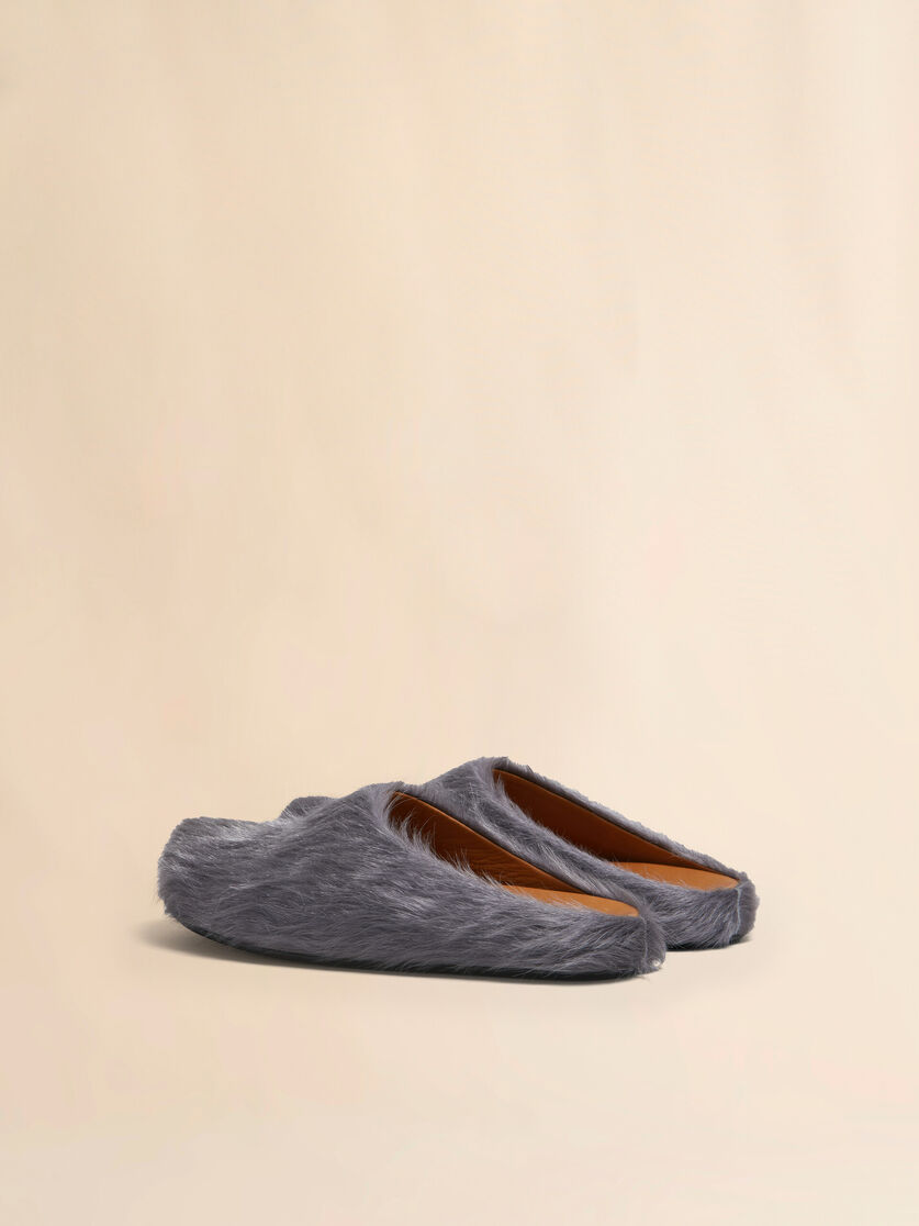 Blue long hair calfskin Fussbett sabot - Clogs - Image 3