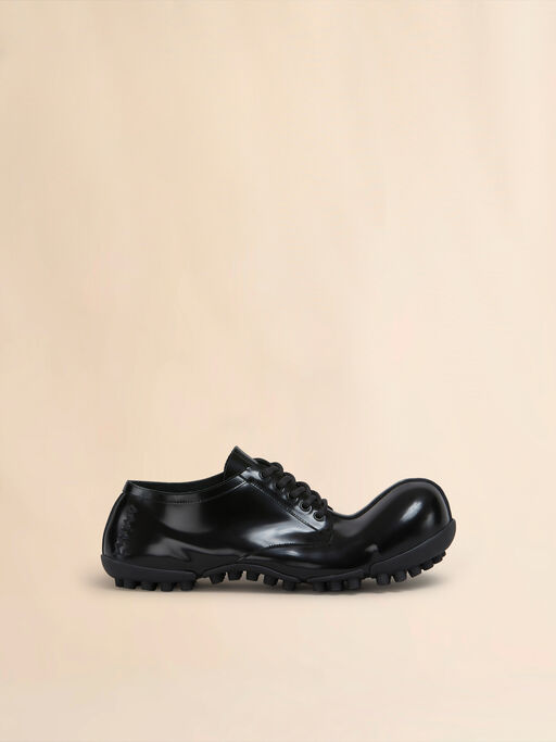 Black patent leather Wave lace up - Lace-ups