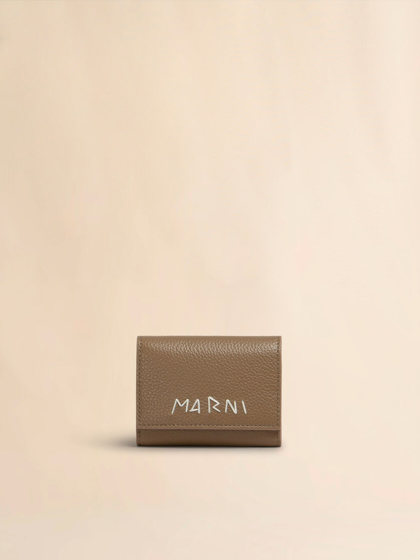 Black leather key holder with Marni Mending embroidery - Key Rings - Image 1