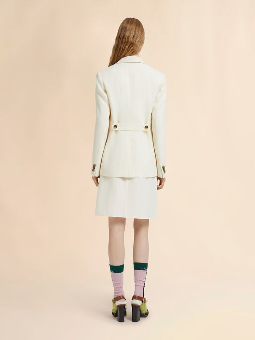 Off-white wool crêpe jacket - Jackets