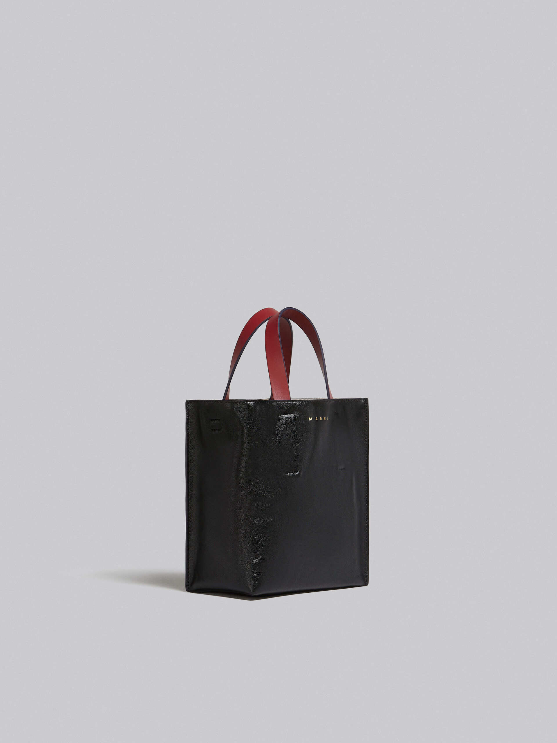 Museo Soft Mini Bag in grey black and red leather | Marni