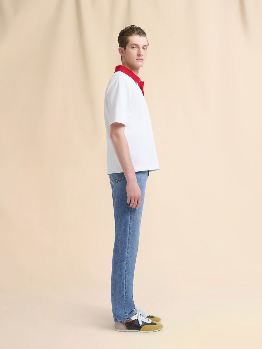 Blue denim trousers with straight leg - Pants - Image 5