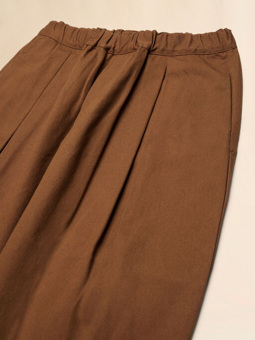 Brown pleated pants with embroidered Marni logo - Pants