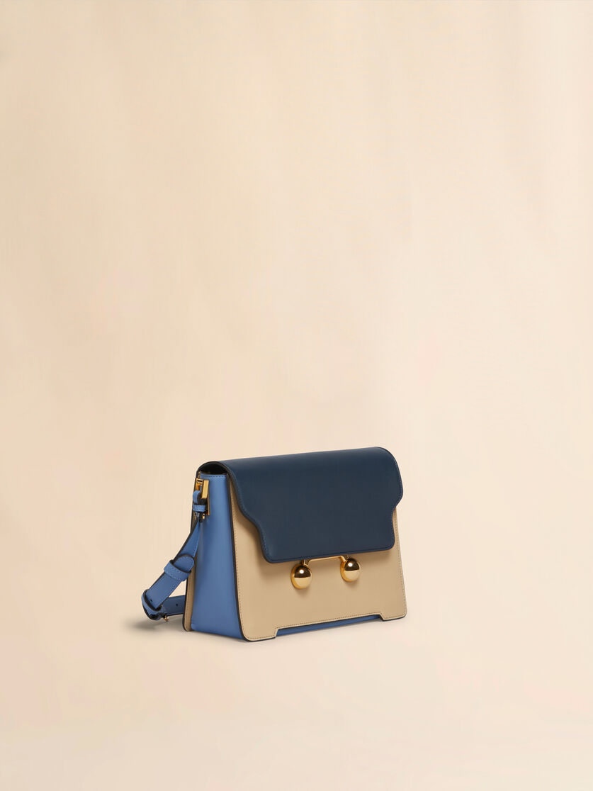 Blue, beige e light blue leather Trunkaroo medium shoulder Bag - Shoulder Bags - Image 5
