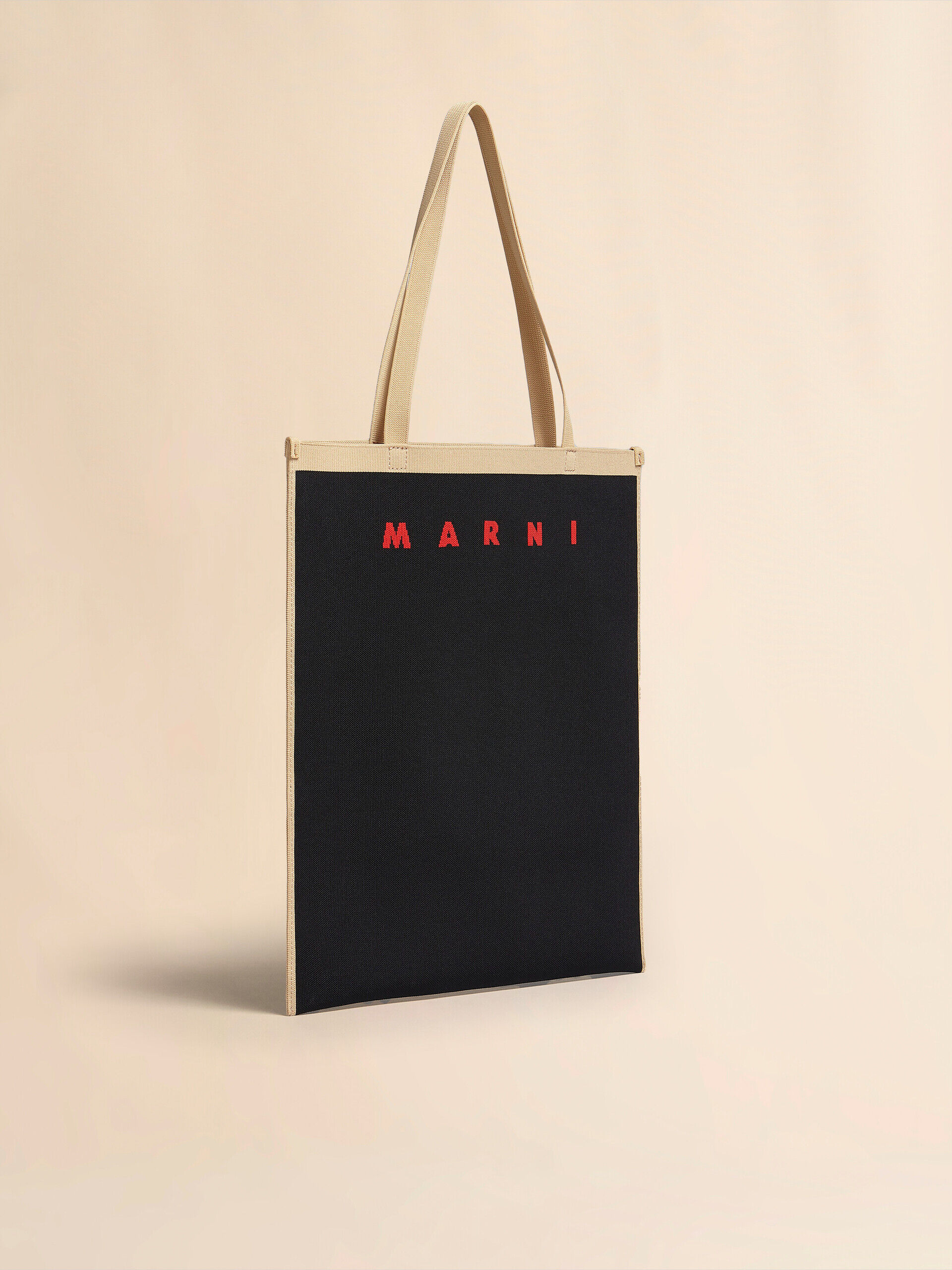 ブラック、ベージュ ジャカード製バッグ | Marni