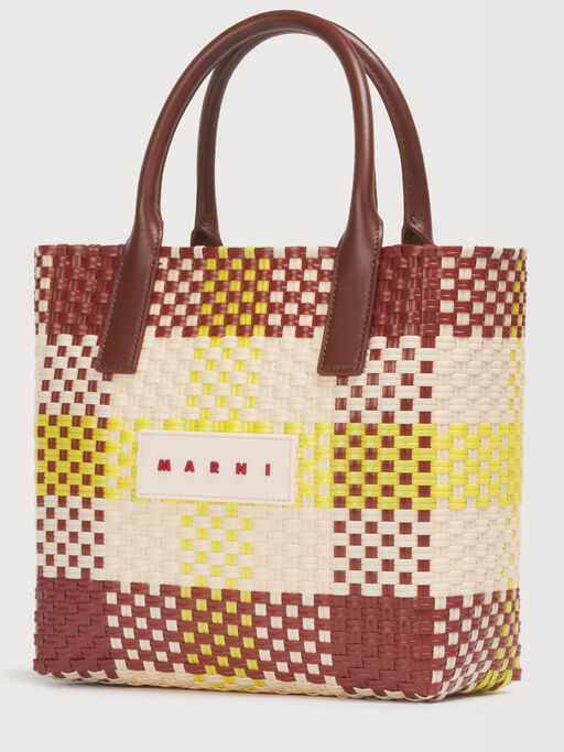 イエロー バスケットバッグ - ショッピングバッグ