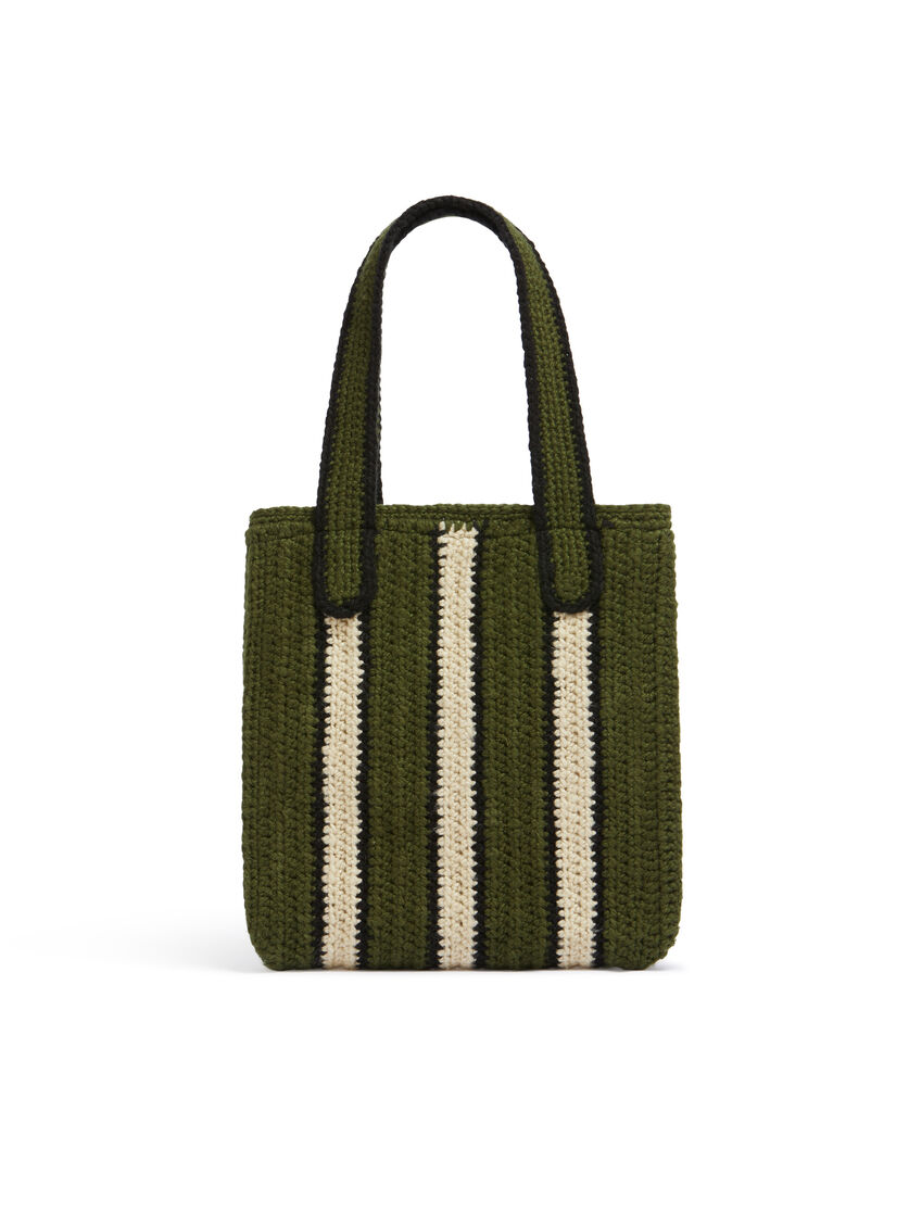 ストライプ ブルー&レッド クロシェ製 MARNI MARKET ショッピングバッグ - ショッピングバッグ - Image 3