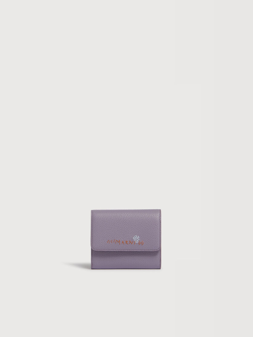 Purple leather flap cardholder with Marni Mending, Image 1
