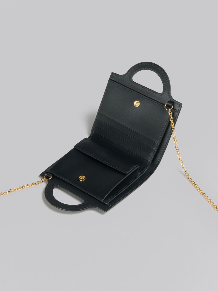 Black leather Tropicalia wallet with chain strap | Marni