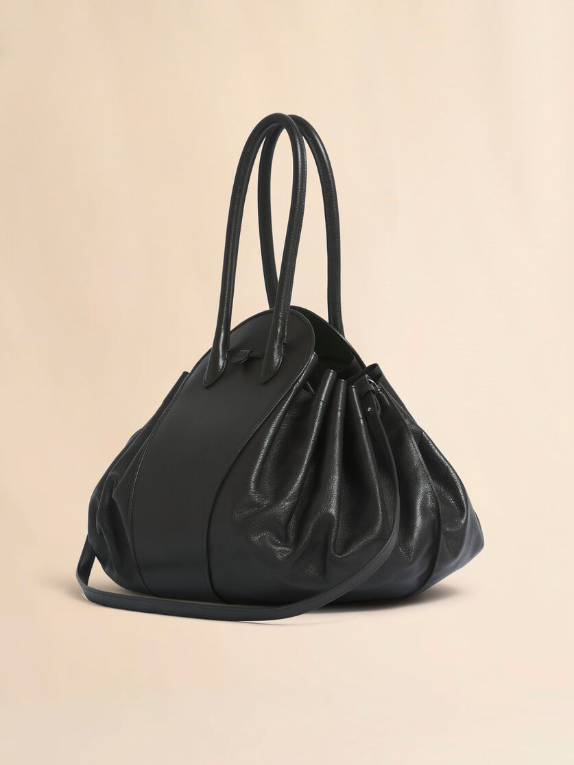 Grand sac Tulipea en cuir marron - Sacs portés épaule - Image 3