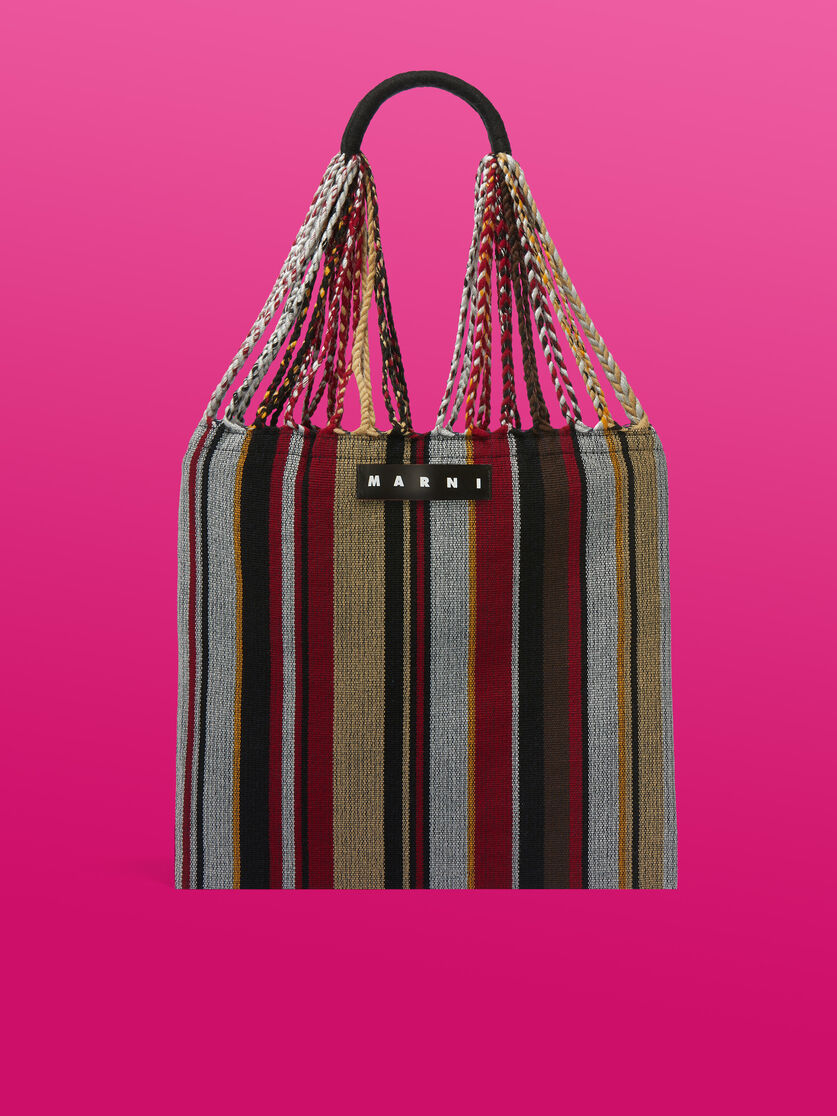 MARNI MARKET ポリエステル ショッピングバッグ ハンモック風ハンドル付き グレー/ターコイズ/レッド - ハンドバッグ - Image 1