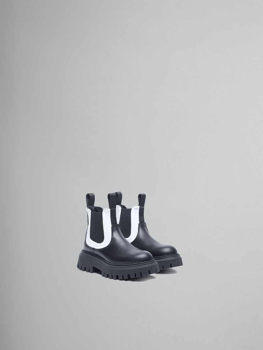 Black and white leather Chelsea boot - Boots - Image 2