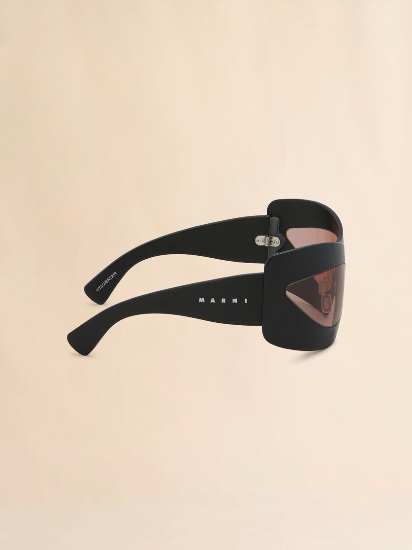 Karakum black leather sunglasses - Optical - Image 3