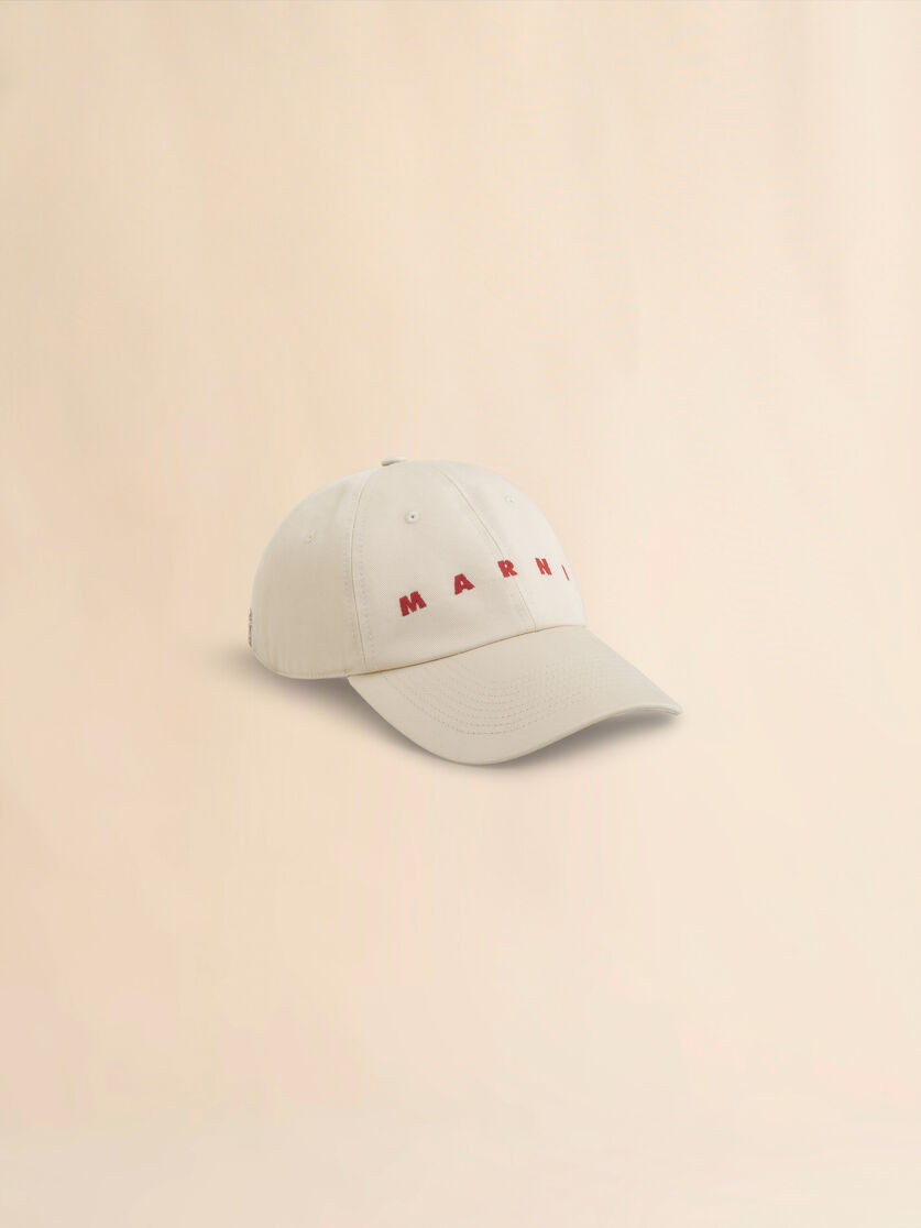 Schwarze Schirmmütze aus Bio-Gabardine mit Logo-Stickerei - Hüte - Image 1