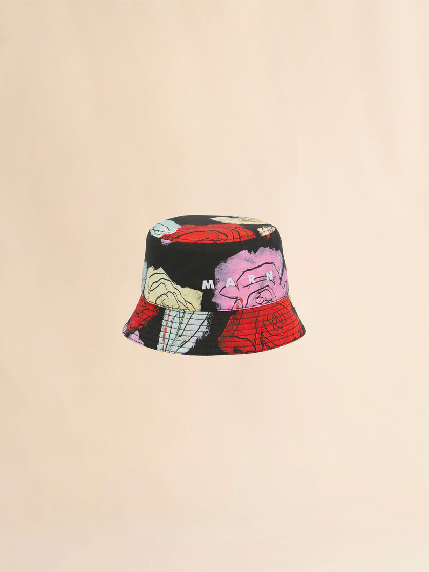 Black cotton bucket hat with Orion print - Hats - Image 1