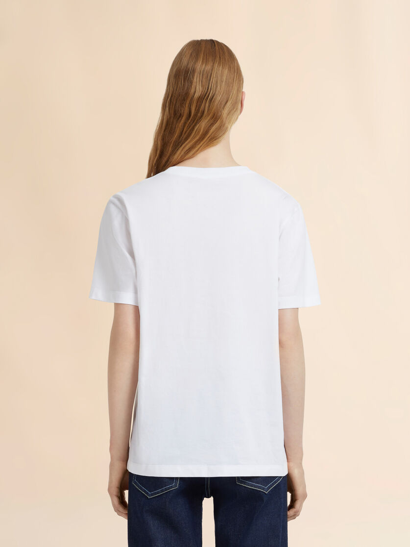 Animal Alphabetロゴ ホワイト コットンTシャツ, Image 3