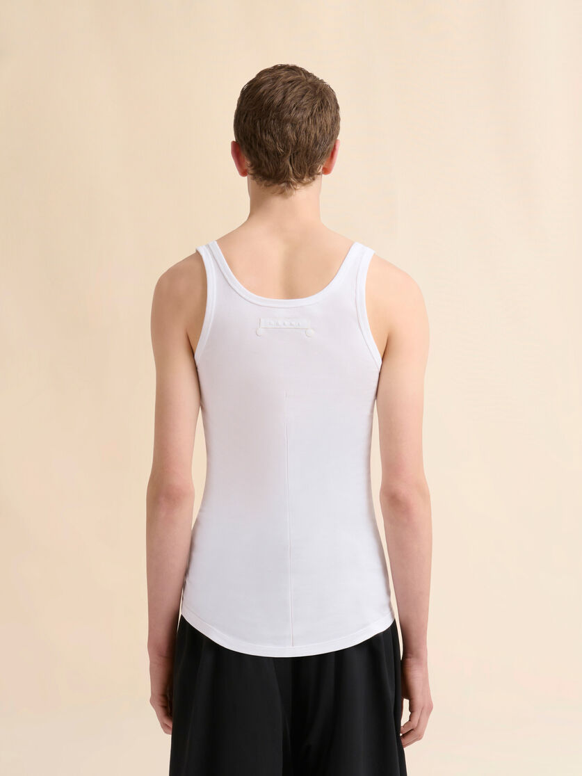 White cotton tank top with fawn print - Shirts - Image 3