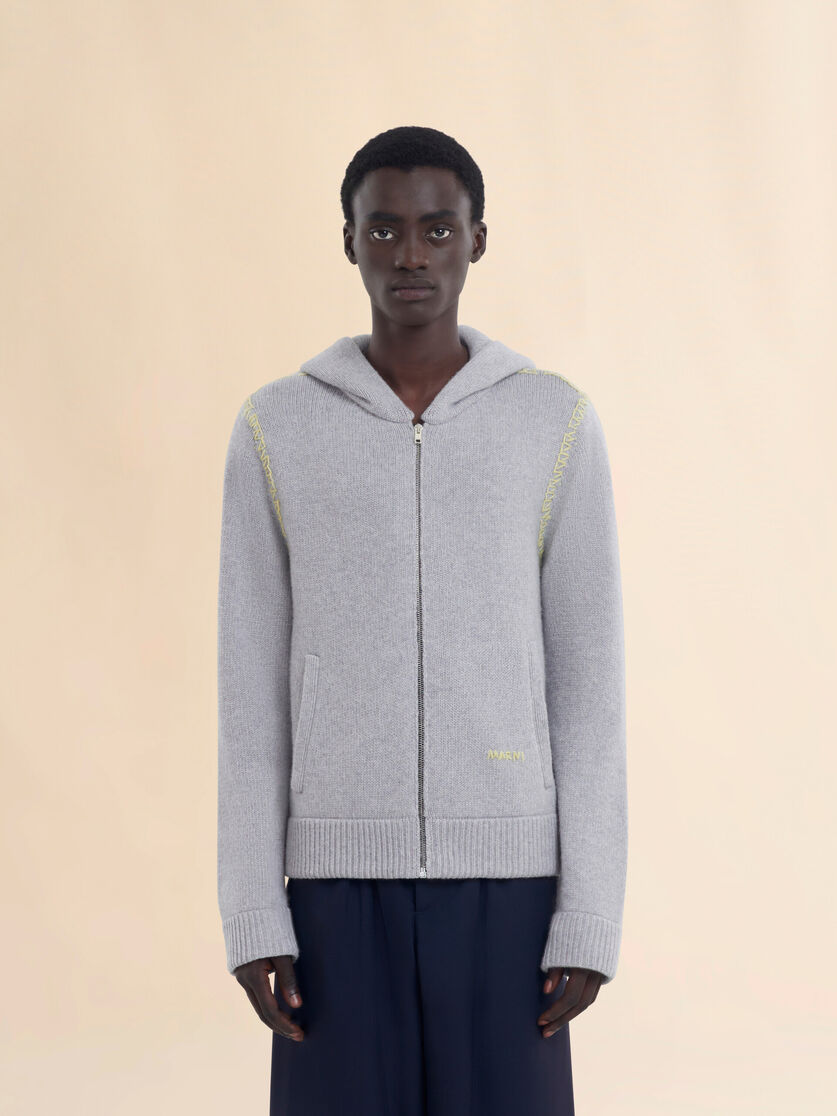 グレー ウール・カシミア製 カーディガン、マルニメンディング | Marni