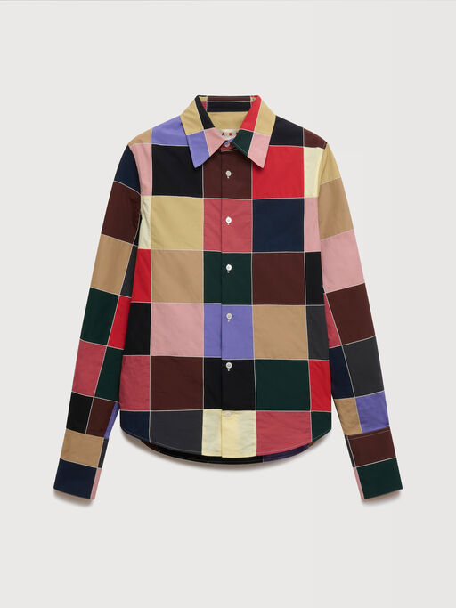 Multicolour patchwork poplin shirt - Shirts