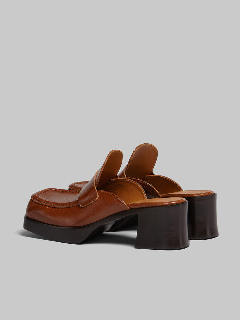 Brown leather heeled mule - Pumps - Image 3