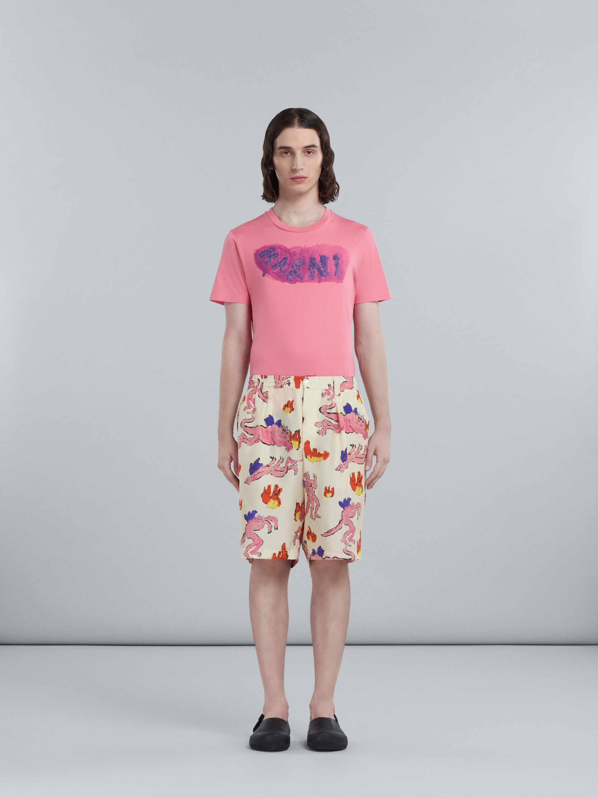 プリント入り シルク製ショートパンツ | Marni