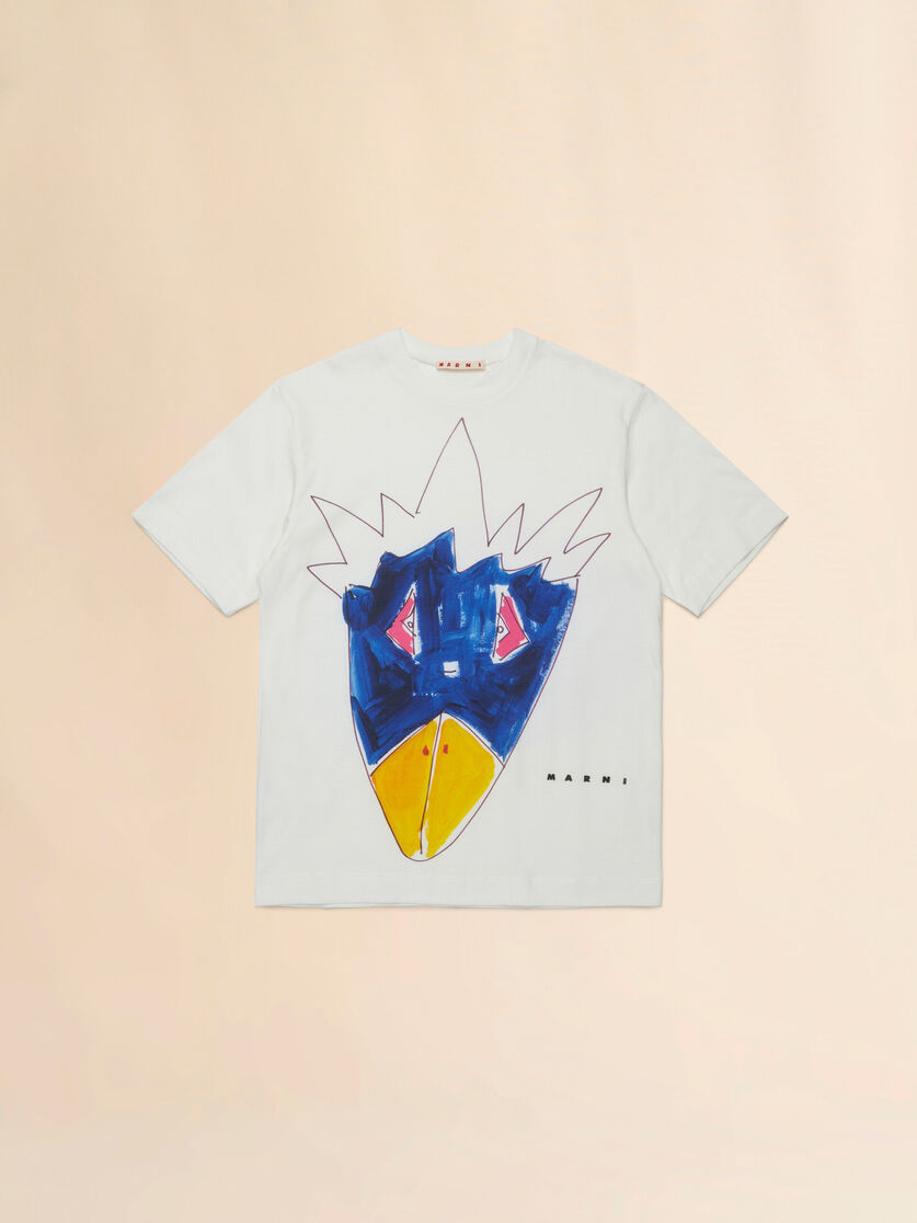 Off-white cotton T-shirt with Soggetti Animali print - T-shirts - Image 1