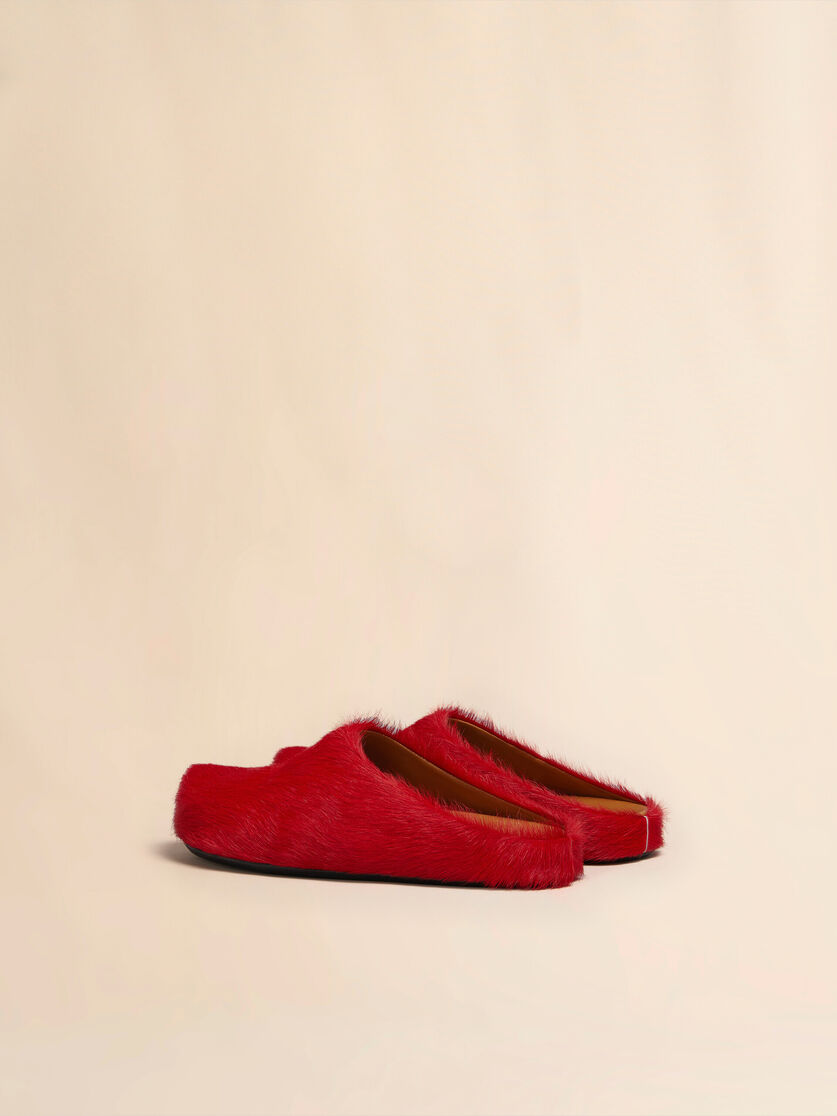 Blue long-hair calfskin Fussbett sabot - Clogs - Image 3
