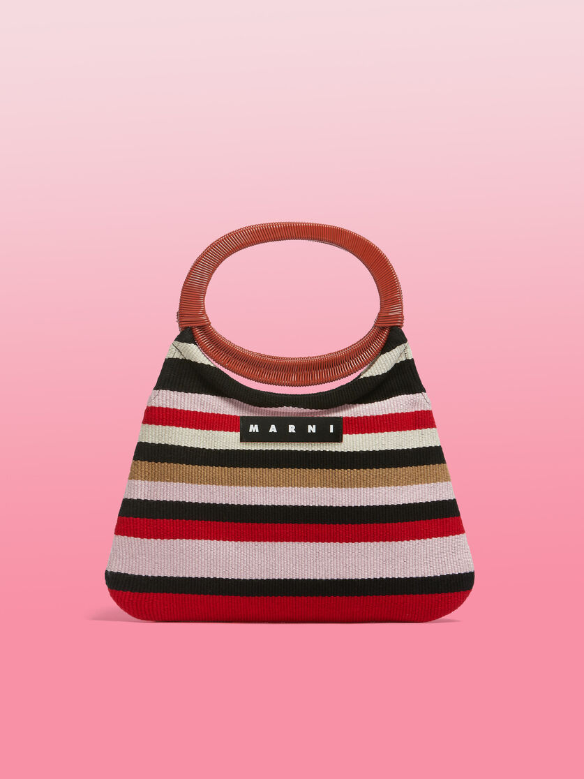 MARNI MARKET bag in multicolor striped cotton - Bags - Image 1