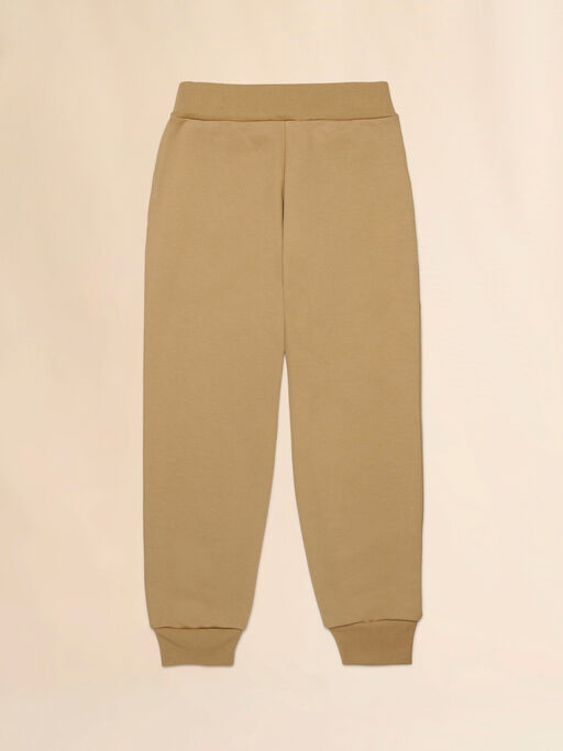 Beige cotton joggers with Marni print - Pants