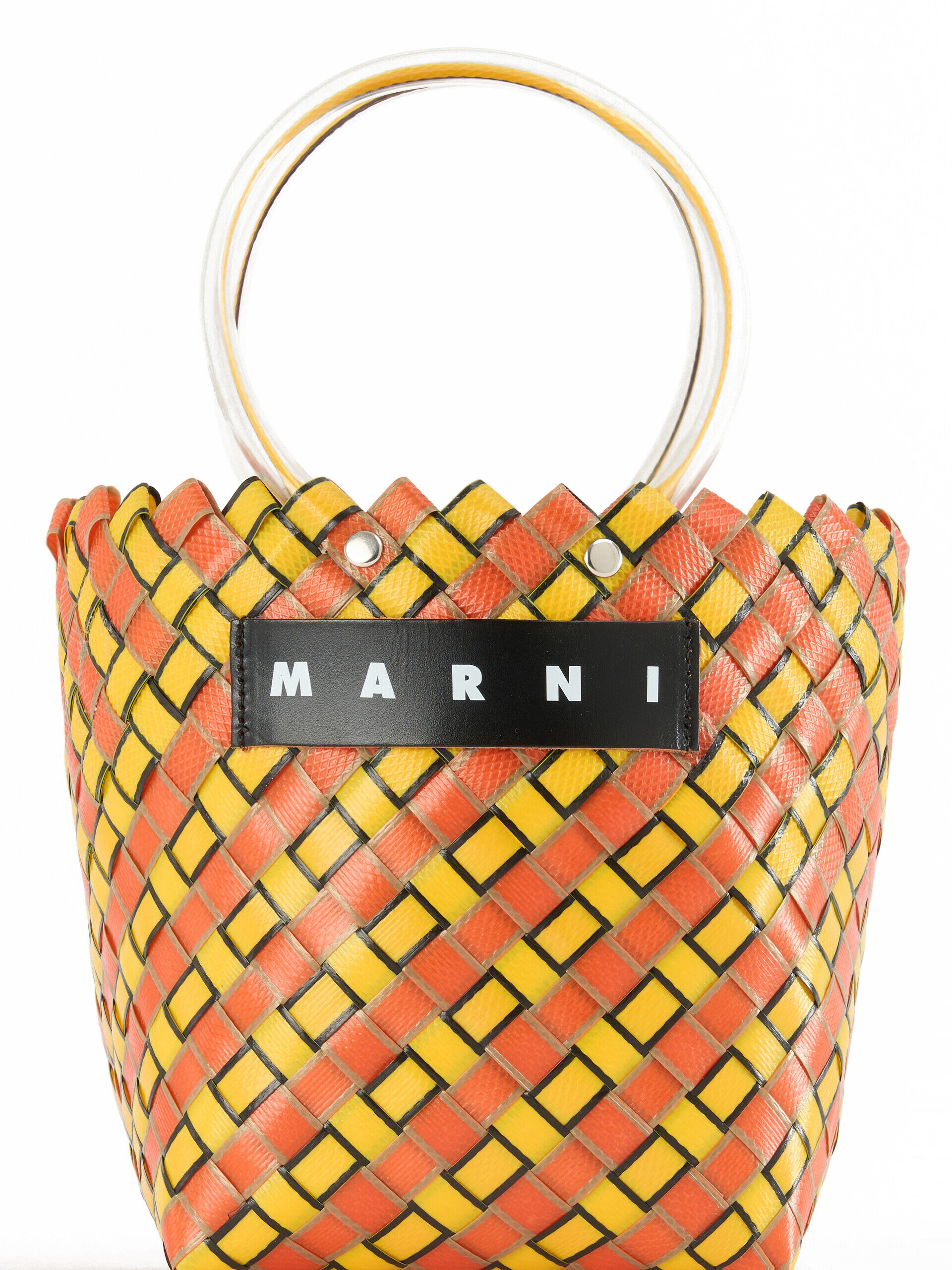 【新品未使用】マルニマーケットプリントキャンバスバッグ　サンオレンジ サンオレンジ MARNI MARKET TAHA BAG | Marni