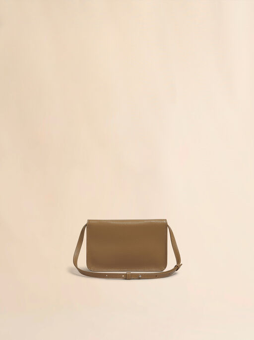 Brown leather shoulder bag with Marni Mending - Pochettes