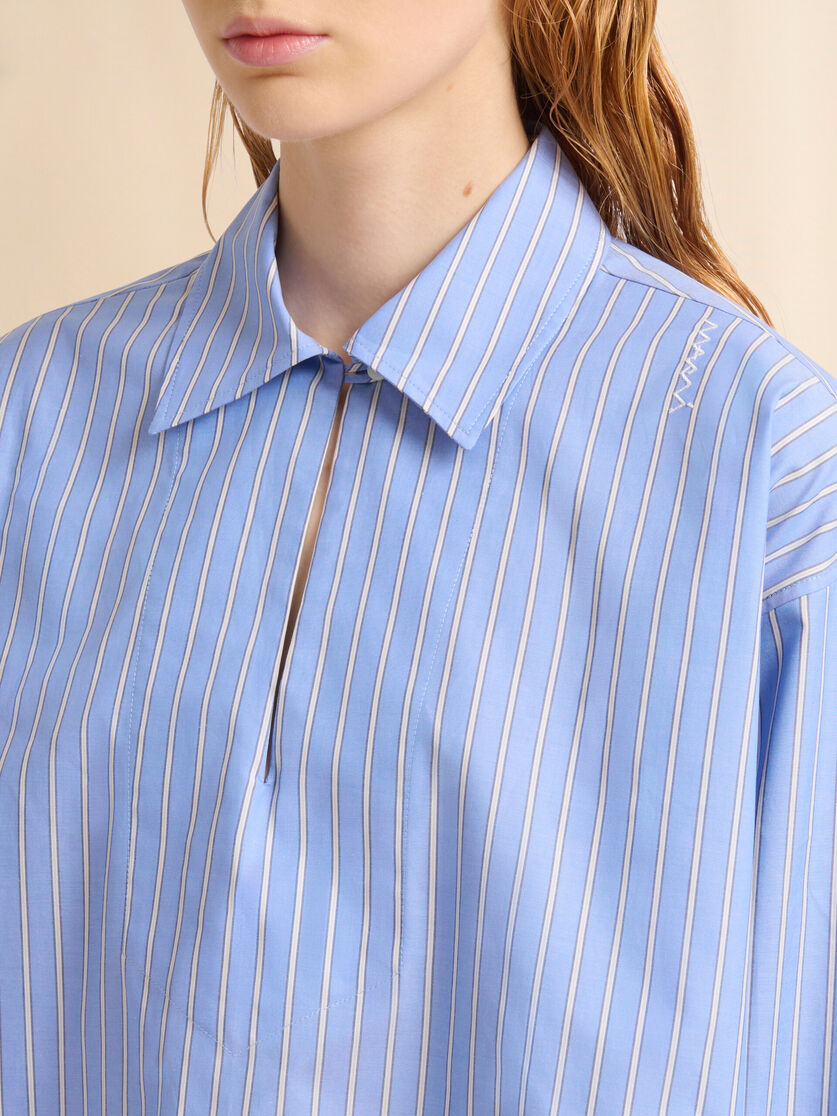 Striped cotton poplin shirt - Shirts - Image 4