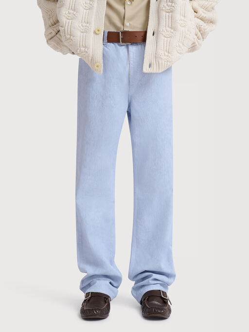 Light blue coated denim jeans - Pants