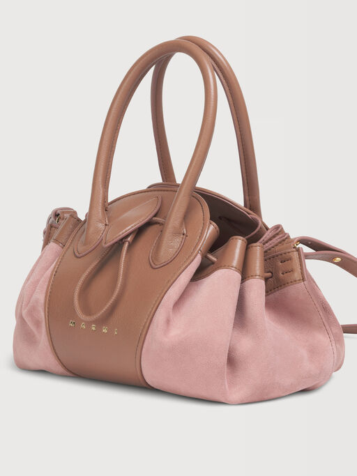 Pink leather and suede Tulipea small handbag - Shoulder Bag